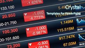  Presentation with stock market - PPT layouts with recession of stock market background and a navy blue colored foreground