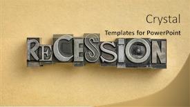  Presentation with fonts - Presentation theme featuring recession-word-abstract-in-gritty background and a yellow colored foreground