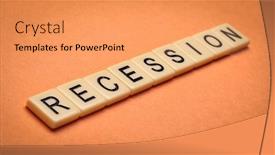  Presentation with letter - Presentation enhanced with recession-word-in-ivory-letter background and a yellow colored foreground