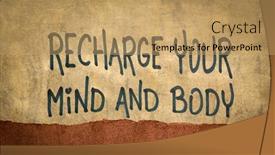  Presentation with mind body - PPT layouts enhanced with recharge-your-mind-and-body background and a coral colored foreground