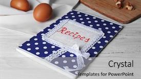  Presentation with recipe book - Colorful slide deck enhanced with recipe book on a table backdrop and a light gray colored foreground