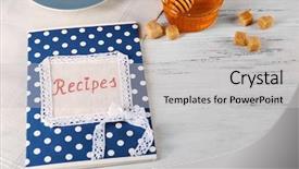  Presentation with recipe book - Colorful presentation theme enhanced with recipe book on a table backdrop and a  colored foreground