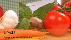  Presentation with recipe - Slide deck enhanced with recipe box and the ingredients background and a gold colored foreground