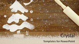  Presentation with christmas baking - Presentation design consisting of recipe card - concept for baking with snowy background and a coral colored foreground