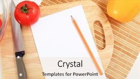  Presentation with recipe - Slide set enhanced with recipe card - fresh food and vegetables background and a lemonade colored foreground