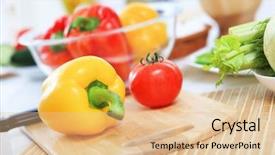  Presentation with recipe card - PPT theme having recipe card - fresh food and vegetables background and a lemonade colored foreground