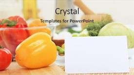 Presentation with recipe card - Slides having recipe card - fresh food and vegetables background and a lemonade colored foreground
