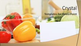  Presentation with recipe card - Slide deck having recipe card - fresh food and vegetables background and a lemonade colored foreground