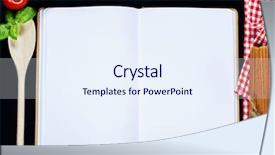  Presentation with recipe card - Beautiful PPT theme featuring recipe card - fresh organic vegetables and spices backdrop and a sky blue colored foreground