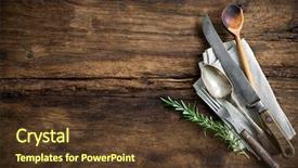  Presentation with recipe - Presentation theme consisting of recipe card - vintage kitchen utensils on wooden background and a tawny brown colored foreground