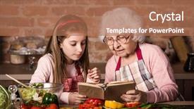  Presentation with recipe book - Cool new PPT theme with recipe in old cooking book backdrop and a coral colored foreground