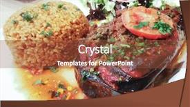  Presentation with keto recipe - Theme having recipe made with stuffed eggplant background and a tawny brown colored foreground