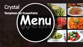  Presentation with restaurant menu - Slides with meat food template - restaurant menu background and a wine colored foreground