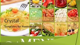  Presentation with restaurant menu - Presentation theme with meat food template - restaurant menu background and a yellow colored foreground