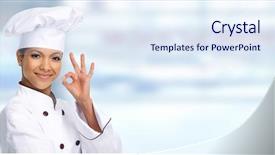  Presentation with chef - Amazing PPT layouts having recipe success - asian chef woman backdrop and a sky blue colored foreground
