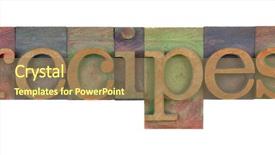  Presentation with color blocks - PPT layouts featuring recipes in vintage wooden letterpress background and a  colored foreground