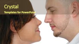  Presentation with people helping each teamwork couple - Audience pleasing presentation design consisting of reciprocal relationship - young couple looking at each backdrop and a tawny brown colored foreground