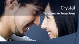  Presentation with relationship - Beautiful presentation theme featuring reciprocal relationship - young loving couple looking backdrop and a wine colored foreground