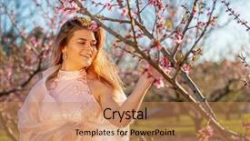  Presentation with group of three young girl - Cool new PPT layouts with recitation - beautiful young teenage brunette girl backdrop and a  colored foreground
