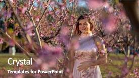  Presentation with teenage girl - Slide deck having recitation - beautiful young teenage brunette girl background and a  colored foreground