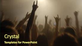  Presentation with concert - Theme enhanced with recitation - crowd of young people background and a  colored foreground