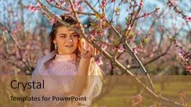  Presentation with girl teens - Amazing slide deck having recite - beautiful young teenage brunette girl backdrop and a coral colored foreground