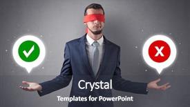  Presentation with blindfolded - PPT layouts with reckoner - blindfolded businessman with checked background and a  colored foreground