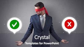  Presentation with blindfolded - Beautiful presentation theme featuring reckoner - blindfolded businessman with checked backdrop and a tawny brown colored foreground