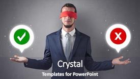  Presentation with blindfolded - Cool new PPT layouts with reckoner - blindfolded businessman with checked backdrop and a dark gray colored foreground