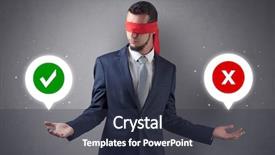  Presentation with blindfolded - Slide deck consisting of reckoner - blindfolded businessman with checked background and a  colored foreground