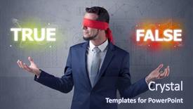  Presentation with eye - Beautiful presentation theme featuring reckoner - businessman with red ribbon backdrop and a navy blue colored foreground