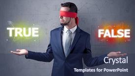  Presentation with eye - Presentation theme with reckoner - businessman with red ribbon background and a  colored foreground