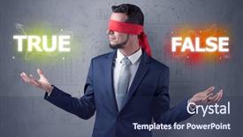  Presentation with eye - PPT theme having reckoner - businessman with red ribbon background and a  colored foreground