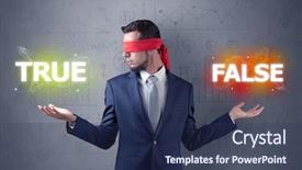  Presentation with eye - Beautiful theme featuring reckoner - businessman with red ribbon backdrop and a ocean colored foreground