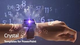  Presentation with people hold hand around globe - Audience pleasing presentation theme consisting of reckoner - close up female naked hand backdrop and a  colored foreground