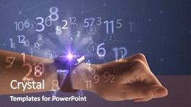  Presentation with female - Slide set with reckoner - close up female naked hand background and a tawny brown colored foreground