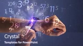  Presentation with female - Amazing slides having reckoner - close up female naked hand backdrop and a ocean colored foreground