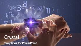  Presentation with female - PPT layouts featuring reckoner - close up female naked hand background and a tawny brown colored foreground