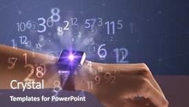  Presentation with female - Beautiful presentation theme featuring reckoner - close up female naked hand backdrop and a tawny brown colored foreground