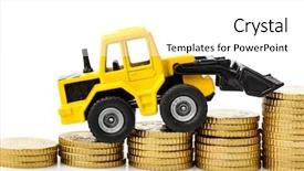  Presentation with road construction - Slide set featuring reckoner - companies in the construction industry background and a white colored foreground