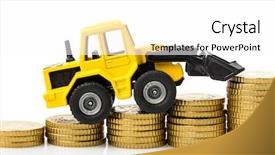  Presentation with road construction - Slide set consisting of reckoner - companies in the construction industry background and a white colored foreground