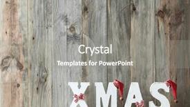  Presentation with vintage christmas - PPT theme having christmas decor on vintage wood background and a gray colored foreground