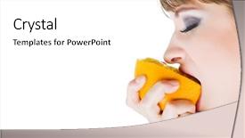  Presentation with advertising - Audience pleasing presentation consisting of reclamation - advertising picture of beautiful woman backdrop and a  colored foreground