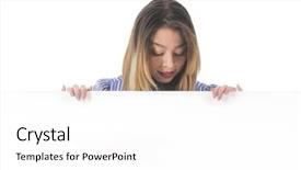  Presentation with white and black woman climbing ladders - Beautiful slide deck featuring reclamation - young brazilian woman holding white backdrop and a  colored foreground