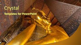  Presentation with buddha - Presentation theme having reclining-buddha-figure-in-wat background and a tawny brown colored foreground