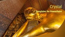 Presentation with buddha - Theme with reclining-buddha-figure-in-wat background and a tawny brown colored foreground
