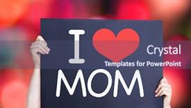  Presentation with mom - Presentation theme consisting of recognition day - i love mom card background and a ocean colored foreground