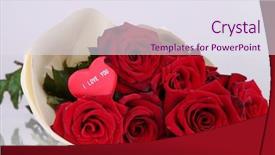  Presentation with recognition - Presentation design with recognition excellence - beautiful bouquet of red roses background and a sky blue colored foreground