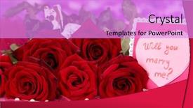  Presentation with pink roses - Presentation theme enhanced with recognition excellence - beautiful bouquet of roses background and a lilac colored foreground