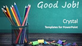  Presentation with good life good job - Audience pleasing slide set consisting of recognition excellence - good job text on green backdrop and a  colored foreground